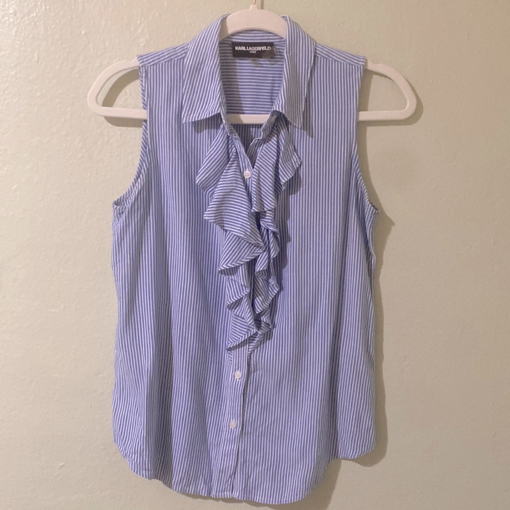 Ruffled Button Top